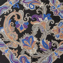 Load image into Gallery viewer, Black Floral Silk Pocket Square – 38CM