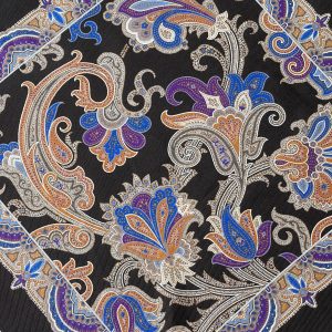 Black Floral Silk Pocket Square – 38CM