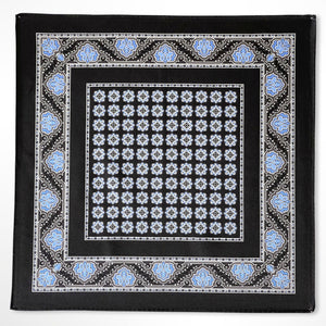 Black Secret Pattern Silk Pocket Square – 38CM
