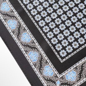 Black Secret Pattern Silk Pocket Square – 38CM