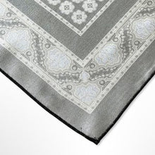 Load image into Gallery viewer, Black Secret Pattern Silk Pocket Square – 38CM