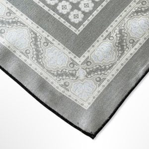 Black Secret Pattern Silk Pocket Square – 38CM