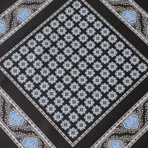 Black Secret Pattern Silk Pocket Square – 38CM