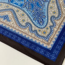 Load image into Gallery viewer, Navy Paisley Silk Pocket Square – 38CM