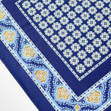 Load image into Gallery viewer, Navy Secret Pattern Silk Pocket Square – 38CM