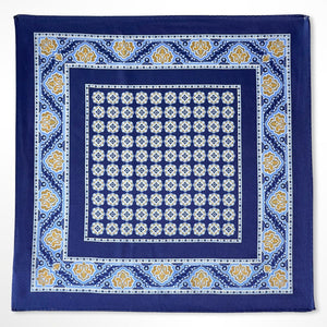 Navy Secret Pattern Silk Pocket Square – 38CM