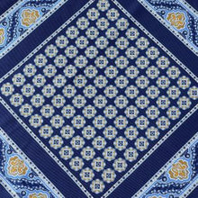 Load image into Gallery viewer, Navy Secret Pattern Silk Pocket Square – 38CM