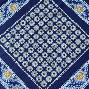 Navy Secret Pattern Silk Pocket Square – 38CM