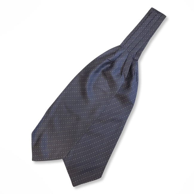 Grey Pattern With Pink And White Pin Dots Printed  Silk Cravat