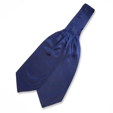 Load image into Gallery viewer, Navy Pattern With Blue And White Pin Dots Printed Silk Cravat