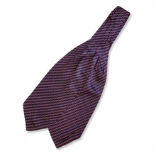 Load image into Gallery viewer, Red Geometric With White Stripes Printed Silk Cravat