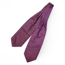 Load image into Gallery viewer, Purple Paisley With Pink Flowers Printed Silk Cravat