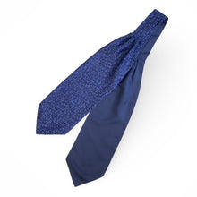 Load image into Gallery viewer, Navy Paisley With Light Blue Flowers Printed  Silk Cravat