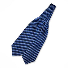 Load image into Gallery viewer, Navy Geometric With Gradient Blue Circles Printed  Silk Cravat