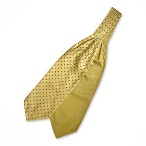 Yellow Pattern With Chinese Traditional Money Sign Printed Silk Cravat