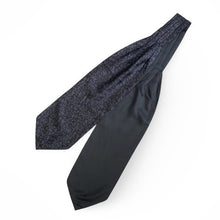 Load image into Gallery viewer, Black Paisley With Grey Flowers Printed Silk Cravat