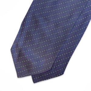 Grey Pattern With Pink And White Pin Dots Printed  Silk Cravat