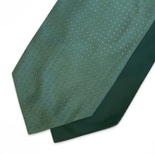 Load image into Gallery viewer, Green Geometric With White Pin Dots Printed Polyester Cravat