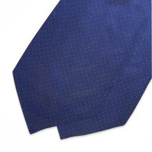 Load image into Gallery viewer, Navy Pattern With Blue And White Pin Dots Printed Silk Cravat