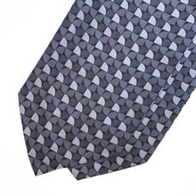 Load image into Gallery viewer, Grey Geometric With Circular Sector Pattern Printed Silk Cravat