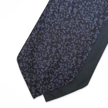 Load image into Gallery viewer, Black Paisley With Grey Flowers Printed Silk Cravat