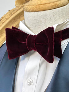 Wine Red Velvet Bow Tie