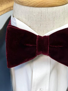 Wine Red Velvet Bow Tie