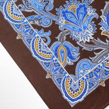 Load image into Gallery viewer, Brown Floral Silk Pocket Square – 38CM
