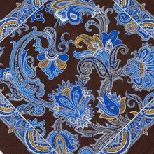 Load image into Gallery viewer, Brown Floral Silk Pocket Square – 38CM