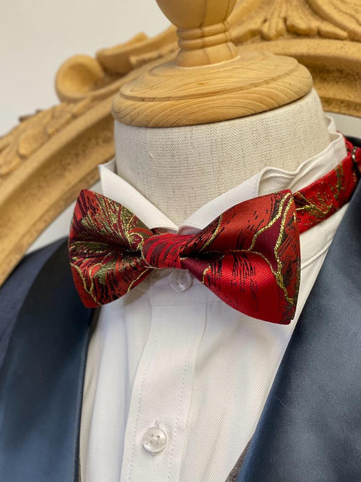 Galaxy Red With Gold Classic Bow Tie