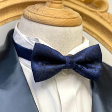 Load image into Gallery viewer, Dark Blue Floral Classic Bow Tie