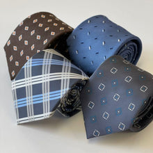 Load image into Gallery viewer, Brown Pattern With Orange/White Rhombus Geometric Silk Tie – Skinny 75mm