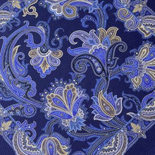 Load image into Gallery viewer, Navy Floral Silk Pocket Square – 38CM