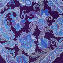Load image into Gallery viewer, Purple Floral Silk Pocket Square – 38CM