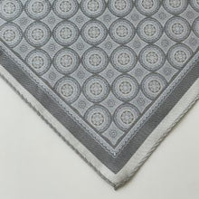Load image into Gallery viewer, White Geometric Silk Pocket Square – 38CM