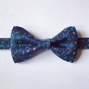 Navy & Green Plaid Classic BowTie