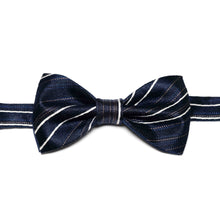 Load image into Gallery viewer, Navy Blue Striped Classic BowTie