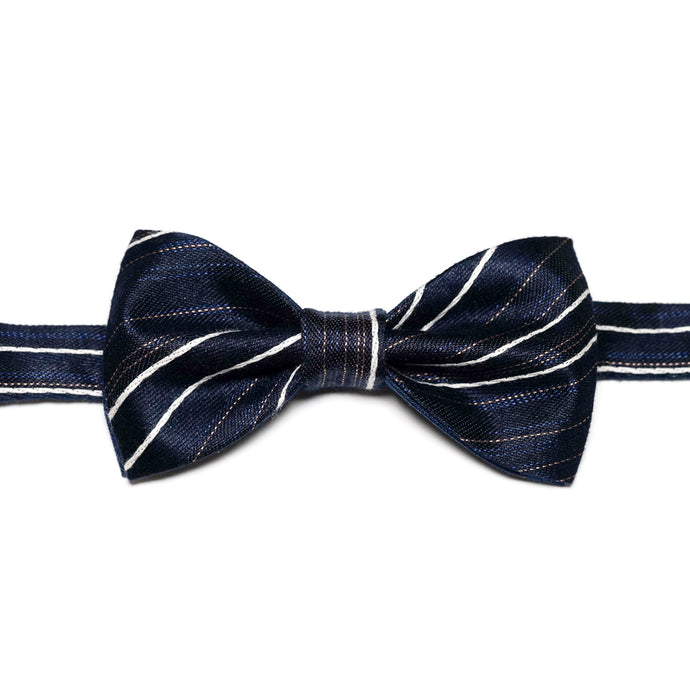 Navy Blue Striped Classic BowTie