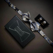 Load image into Gallery viewer, Japan Nishijin&#39;ori Collection - Blue Surf Gold Wire BowTie