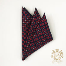 Load image into Gallery viewer, Ruby Floral w/ Navy Pocket Square