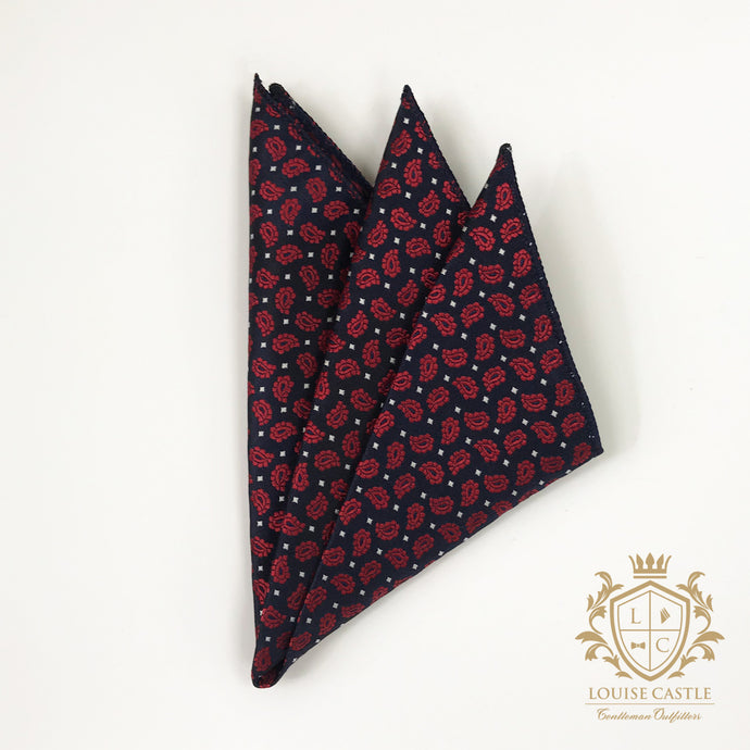 Ruby Floral w/ Navy Pocket Square
