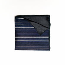 Load image into Gallery viewer, Navy Blue Striped Pocket Square