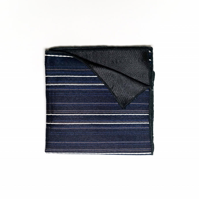 Navy Blue Striped Pocket Square